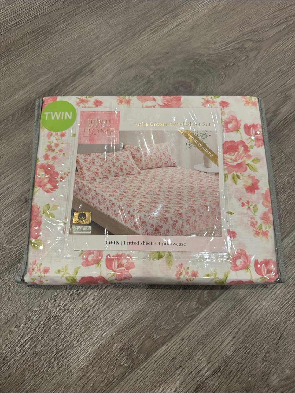 🆕 Pink Floral 100% Cotton Twin Sheet Set - Urban Home